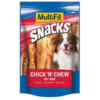 Produktbild von MultiFit Kausnack Chick 'n' Chew mit Huhn und Rind monoprotein 2x100 g