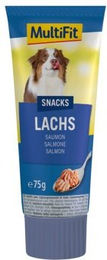 Produktbild von MultiFit Lachscreme Paste für Hunde Adult ohne Zucker 12x75g - 12 x 75 g