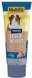 Produktbild von MultiFit Leberwurst Schwein für erwachsene Hunde mit hohem Fleischanteil und ohne Zucker 12x75 g - 12 x 75 g