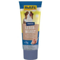 Produktbild von MultiFit Leberwurst Schwein für erwachsene Hunde mit hohem Fleischanteil und ohne Zucker 12x75 g - 12 x 75 g