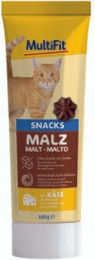 Produktbild von MultiFit Malzpaste mit Käse gegen Haarballen für Katzen Junior 3x100g - 3 x 100 g