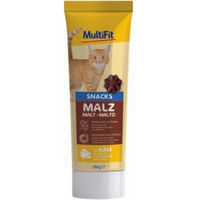 Produktbild von MultiFit Malzpaste mit Käse gegen Haarballen für Katzen Junior 3x100g - 3 x 100 g