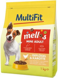 MultiFit Mellos Trockenfutter Hund Adult Mini Geflügel und Karotten ohne Farb- und Aromastoffe 1 kg - 1 kg – Bild 1 von 2