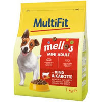 Produktbild von MultiFit Mellos Trockenfutter Hund Adult Mini Rind und Karotten ohne Farb- und Aromastoffe 1 kg - 1 kg