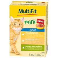Produktbild von MultiFit Mini Nassfutter Katze Adult Geflügel Stückchen in Sauce ohne Zucker 6x50 g - 6 x 50 g