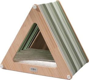 MultiFit More Katzenhaus Dreieck aus Holz in Grau und Natur – Bild 1 von 2