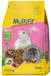 Produktbild von MultiFit Nagerfutter für Ratten mit Insekten und Krebstieren 2,5 kg ohne Zucker und Konservierungsstoffe - 2,5 kg