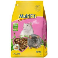 Produktbild von MultiFit Nagerfutter für Ratten mit Insekten und Krebstieren 2,5 kg ohne Zucker und Konservierungsstoffe - 2,5 kg