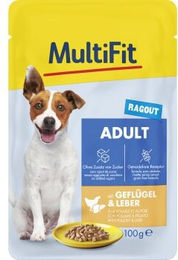 MultiFit Nassfutter Hund Adult Little Dog Ragout mit Geflügel und Leber 24x100 g Pouch - 24 x 100 g – Bild 1 von 2