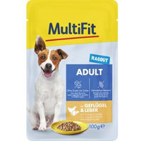 Produktbild von MultiFit Nassfutter Hund Adult Little Dog Ragout mit Geflügel und Leber 24x100 g Pouch - 24 x 100 g
