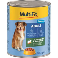 Produktbild von MultiFit Nassfutter Hund Adult Ragout Kaninchen und Karotten Stückchen in Sauce 6x800 g - 6 x 800 g