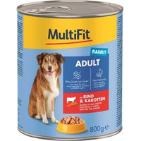 Produktbild von MultiFit Nassfutter Hund Adult Ragout Rind mit Karotten Stückchen in Sauce 6x800 g - 6 x 800 g