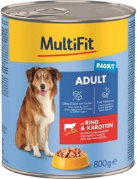 Produktbild von MultiFit Nassfutter Hund Adult Ragout Rind mit Stückchen in Sauce 12x800 g - 12 x 800 g