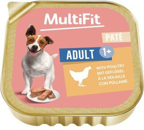 Produktbild von MultiFit Nassfutter Hund Geflügel Pastete ohne Farb-, Aroma- und Konservierungsstoffe sowie ohne Zucker 48x150 g