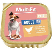 Produktbild von MultiFit Nassfutter Hund Geflügel Pastete ohne Farb-, Aroma- und Konservierungsstoffe sowie ohne Zucker 48x150 g