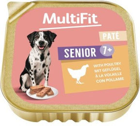 Produktbild von MultiFit Nassfutter Hund Senior Geflügel Pastete ohne Zucker 150g