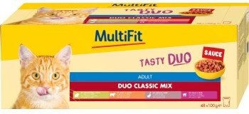 MultiFit Nassfutter Katze Adult Duo Classic Mix Tasty Duo Stückchen in Sauce 48x100 g - 48 x 100 g – Bild 1 von 2