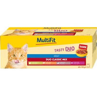 Produktbild von MultiFit Nassfutter Katze Adult Duo Classic Mix Tasty Duo Stückchen in Sauce 48x100 g - 48 x 100 g