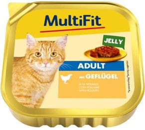 MultiFit Nassfutter Katze Adult Geflügel Stückchen in Gelee ohne Zucker 16x100 g - 16 x 100 g – Bild 1 von 2