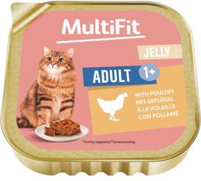 MultiFit Nassfutter Katze Adult Geflügel Stückchen in Gelee ohne Zucker 32x100 g - 32 x 100 g – Bild 1 von 2
