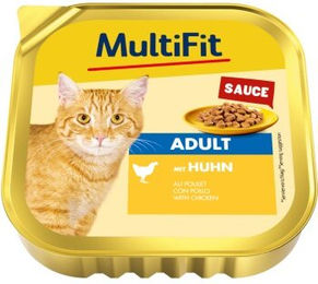 MultiFit Nassfutter Katze Adult Huhn in Sauce ohne Zucker 32x100 g - 32 x 100 g – Bild 1 von 2