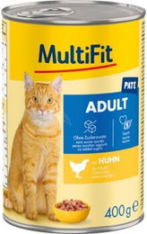 MultiFit Nassfutter Katze Adult Huhn Paté ohne Zucker 12x400 g - 12 x 400 g – Bild 1 von 3