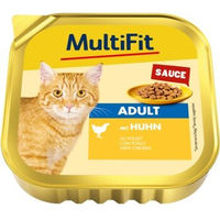 Produktbild von MultiFit Nassfutter Katze Adult Huhn Stückchen in Sauce ohne Zucker 16x100 g - 16 x 100 g