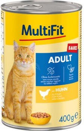MultiFit Nassfutter Katze Adult Huhn Stückchen in Sauce ohne Zucker 24x400 g – Bild 1 von 2
