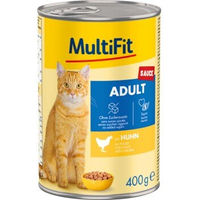 Produktbild von MultiFit Nassfutter Katze Adult Huhn Stückchen in Sauce ohne Zucker 24x400 g