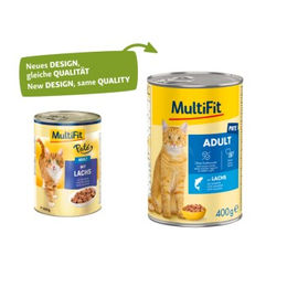 MultiFit Nassfutter Katze Adult Lachs Paté ohne Zucker 12x400 g - 12 x 400 g – Bild 1 von 2