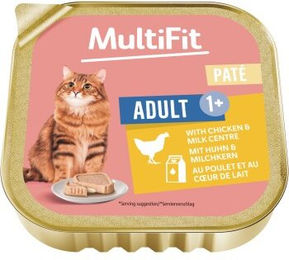 MultiFit Nassfutter Katze Adult Paté mit Huhn und Milchkern ohne Zucker 16x100 g - 16 x 100 g – Bild 1 von 2