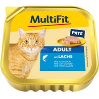 Produktbild von MultiFit Nassfutter Katze Adult Paté mit Lachs ohne Zucker 16x100 g - 16 x 100 g