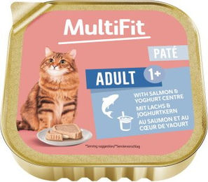 MultiFit Nassfutter Katze Adult Paté mit Lachs und Joghurt ohne Zucker 16x100 g - 16 x 100 g – Bild 1 von 1