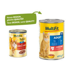 MultiFit Nassfutter Katze Adult Paté Rind ohne Zucker 24x400 g - 24 x 400 g – Bild 1 von 2