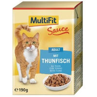 Produktbild von MultiFit Nassfutter Katze Adult Stückchen in Sauce Thunfisch ohne Zucker 24 x 190g