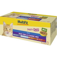 Produktbild von MultiFit Nassfutter Katze Adult Tasty Duo Fish & Classic Jelly Mix Multipack 48x100 g - 48 x 100 g