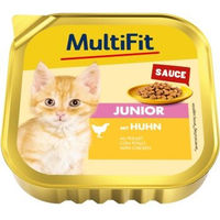 Produktbild von MultiFit Nassfutter Katze Junior Huhn Stückchen in Sauce ohne Zucker 16x100 g - 16 x 100 g