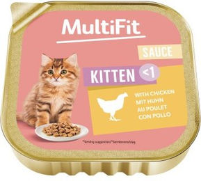 MultiFit Nassfutter Katze Junior Kitten Huhn in Sauce ohne Zucker 32x100 g - 32 x 100 g – Bild 1 von 2