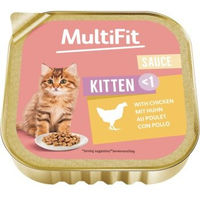 Produktbild von MultiFit Nassfutter Katze Junior Kitten Huhn in Sauce ohne Zucker 64x100 g - 64 x 100 g