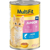 Produktbild von MultiFit Nassfutter Katze Kitten Paté mit Lachs ohne Zucker 6x400 g - 6 x 400 g