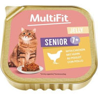 Produktbild von MultiFit Nassfutter Katze Senior Huhn in Gelee ohne Zucker 16x100 g - 16 x 100 g