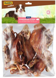 Produktbild von MultiFit native Schweineohrstücke Monoprotein Naturkauartikel zur Zahnpflege für Junior Hunde 500g - 500 g