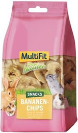Produktbild von MultiFit Nature Bananenchips Snack für Nager ohne Zucker und Konservierungsstoffe 3x120 g