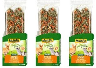 MultiFit Nature Getreidefreie Knabberstangen Karotte Snack für Kaninchen 240g - 3 x 2 Stk. – Bild 1 von 1