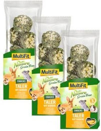 Produktbild von MultiFit Nature Getreidefreie Kräcker Snack für Kaninchen 300 g - 3 x 100 g
