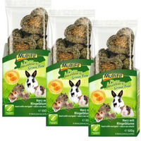 Produktbild von MultiFit Nature Getreidefreier Kräcker Herz mit Ringelblume Snack für Kaninchen 3x100 g - 3 x 100 g