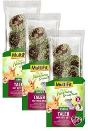 Produktbild von MultiFit Nature Grainfree Taler mit Rote Bete getreidefreier Kaninchen Snack 3x100 g - 3 x 100 g