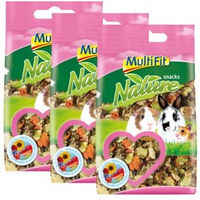 Produktbild von MultiFit Nature Kaninchen Snacks Blüten & Gemüse mit getrockneten Kräutern 3x100g