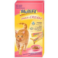Produktbild von MultiFit Snack Cream Lachs und Inulin Kitten Creme 11x15g - 11 x 105 g