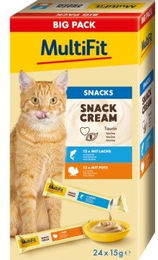 Produktbild von MultiFit SnackCream Katzen Cremesnacks für Kitten Lachs und Pute 24 x 15 g